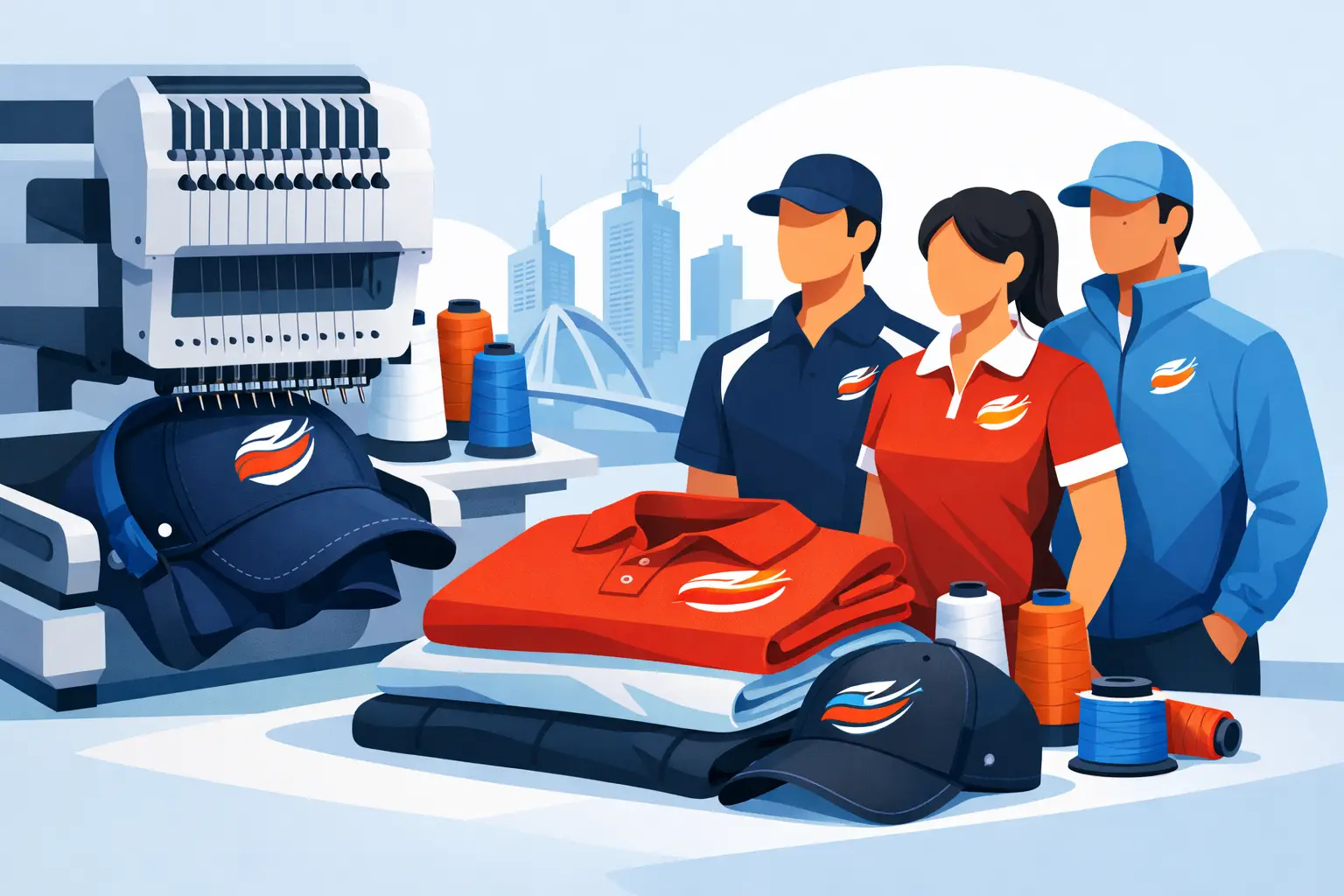 Bulk Logo Embroidery Melbourne for Team Uniforms